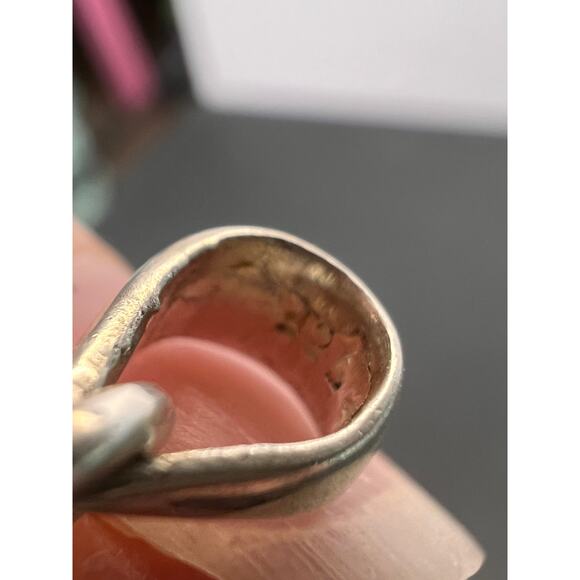 Vintage dead stock Morganite trillium gemstone sterling silver pendant 2.39 gram - Picture 6 of 11